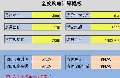 用excel算算你什么时候能全款买房,文档教程,免费素材下载网站