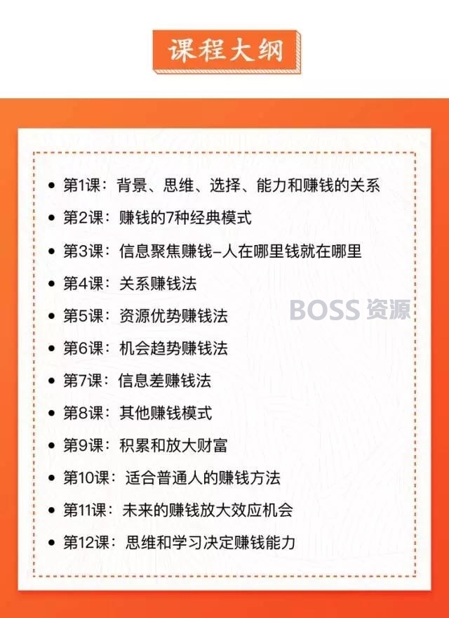 普通人可执行的赚钱思路课程 阿何 唯库课程-AT互联置顶