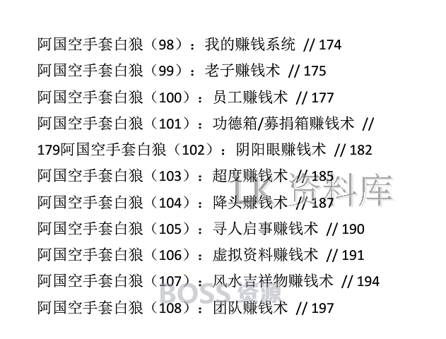 土匪式营销思维推广教程 阿国空手套白狼108招赚钱项目-AT互联