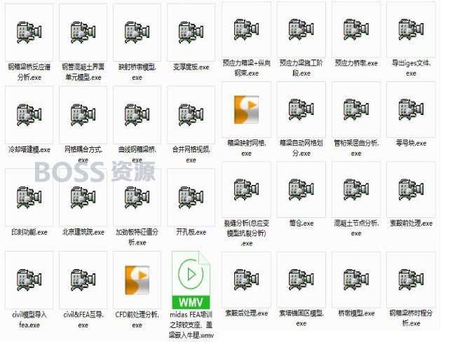 MIDAS FEA教程 学习资料/视频文件/模型文件/迈达斯教学