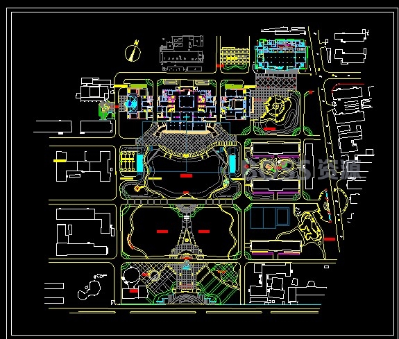 校园景观设计平面图 景观设计CAD设计方案素材40套-AT互联