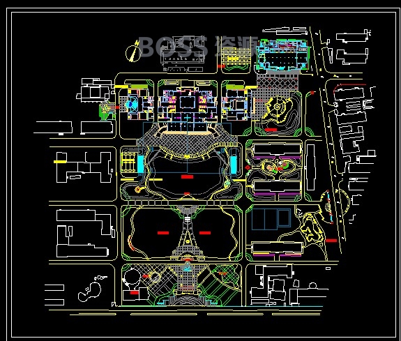校园建筑规划总平面图景观设计 CAD设计方案图纸素材40套-AT互联