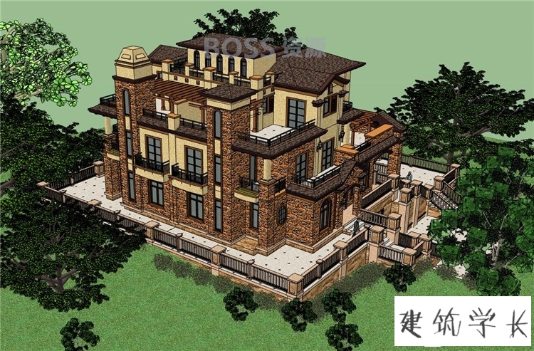 20套独栋别墅建筑设计CAD模型+SU模型配套方案素材小住宅-AT互联
