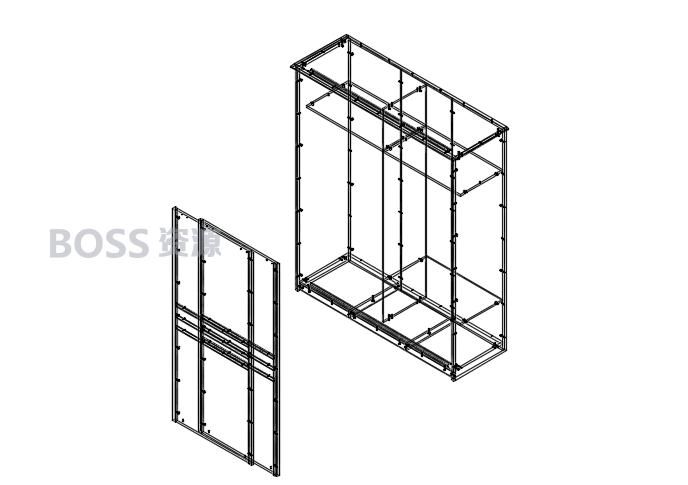 板式家具设计CAD图纸 衣柜生产下单拆单图纸资料三维图-AT互联