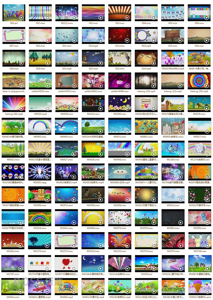 182套儿童卡通视频素材 LED节目表演大屏幕素材-AT互联