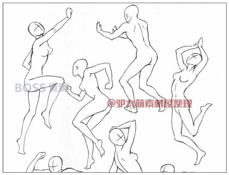 女性人体模特素描线稿手绘临摹身体结构素材教程57P-AT互联