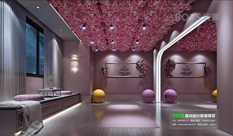 健身房3d模型cad施工图体育器材 瑜伽馆会所3Dmax效果图-AT互联
