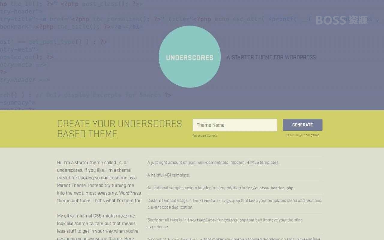 AT互联|WordPress主题在线一键生成网站underscores_