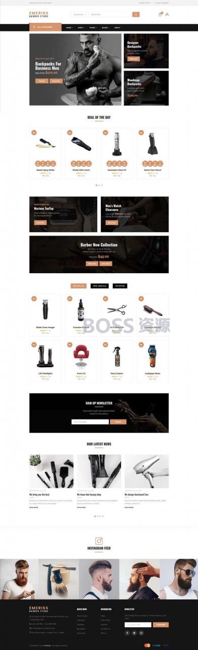AT互联|时尚理发店在网站HTML和模板购物