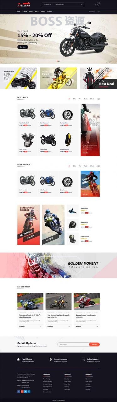 AT互联|HTML模板摩托车配件销售中心