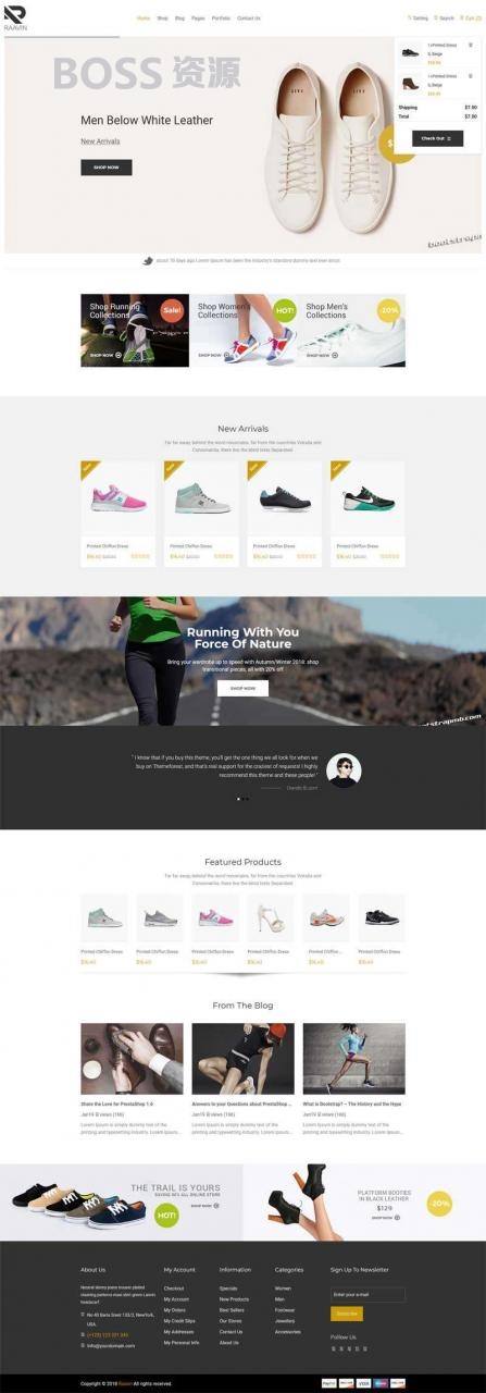 AT互联|自举运动鞋电子商务网站模板