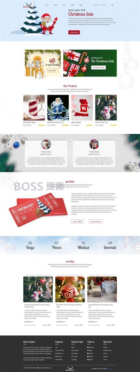 AT互联|Bootstrap圣诞节主题商城网站模板