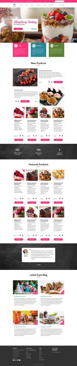 AT互联|粉色甜点蛋糕店网上购物中心模板