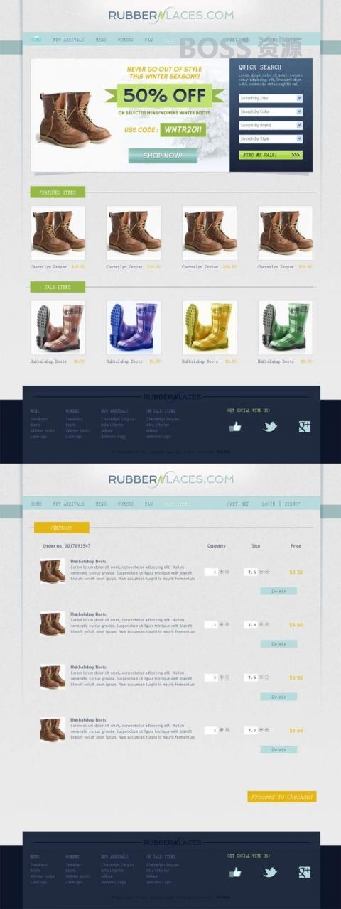 AT互联|国外简洁的鞋子专门店网上购物商城模板html源码下载
