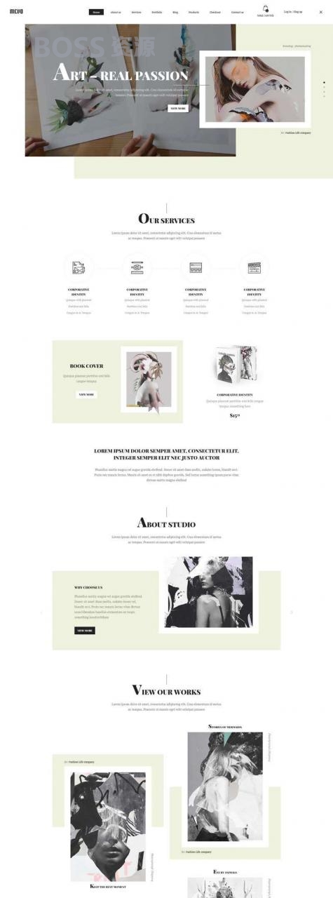 AT互联|白色创意的艺术品交易电商网站模板