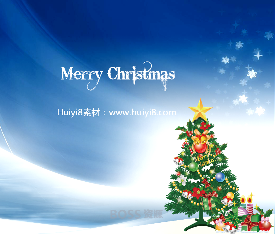AT互联|精美的圣诞树背景的圣诞节PowerPoint模板,PPT模板,素材免费下载