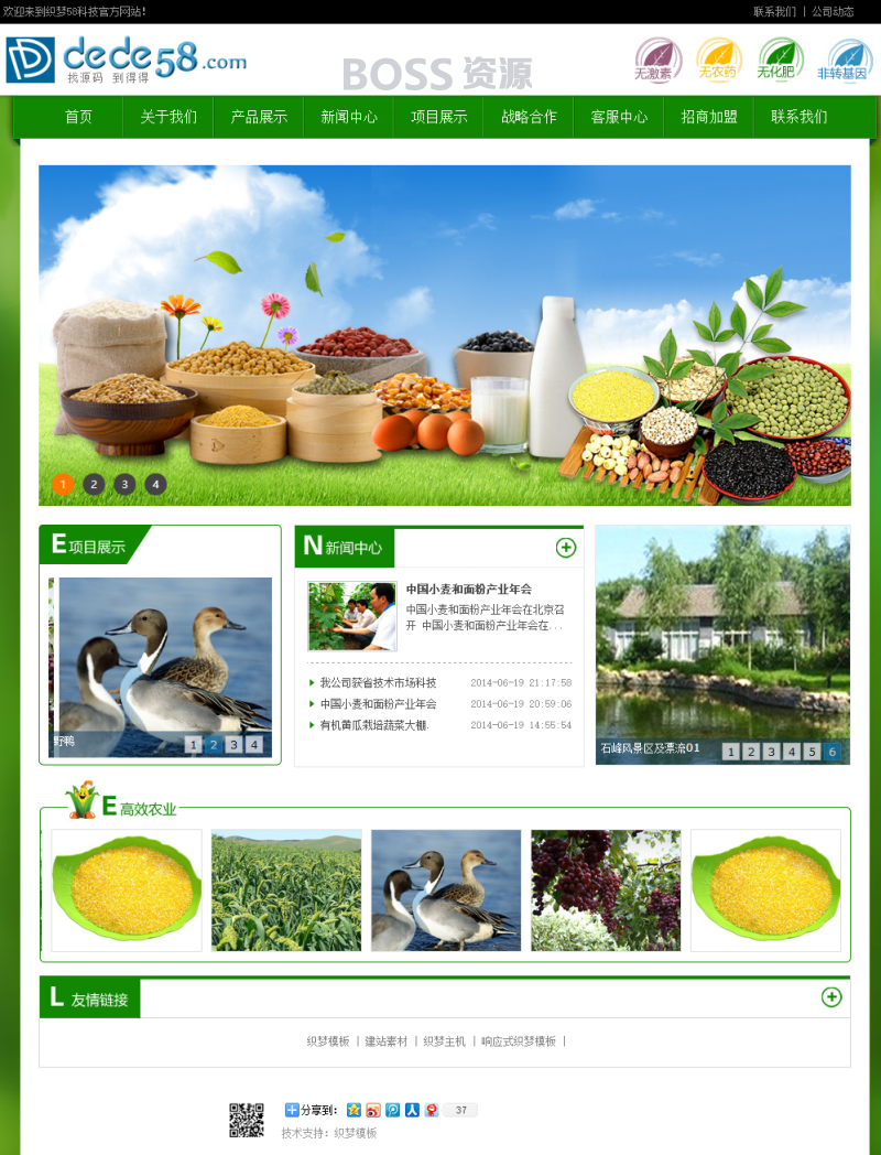AT互联|织梦绿色农业生态产品类企业网站织梦模板