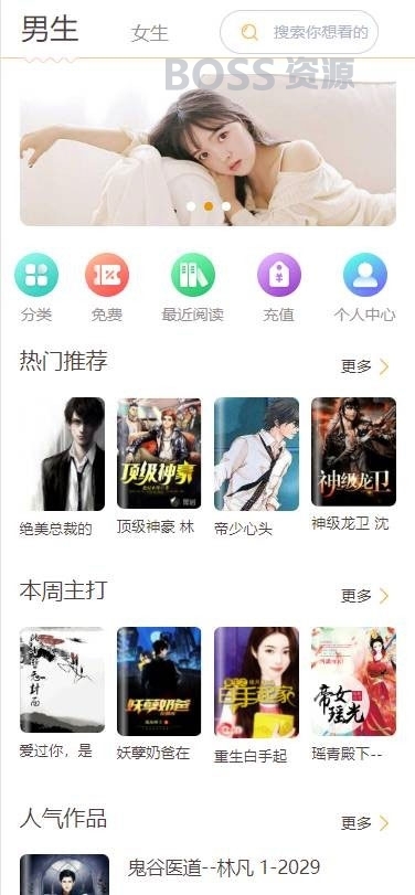 小说网站源码手机版小说源码可封装app和对接公众号插图