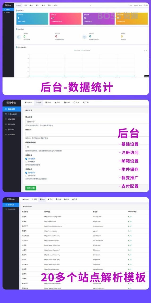 PHP素材资源解析平台源码V8.0插图3