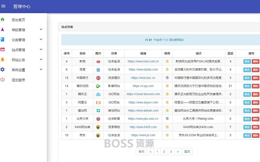AT互联|PHP开发的站长导航网源码修复版